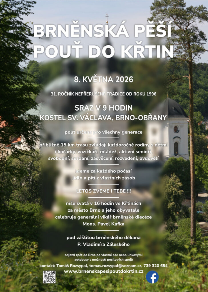 plakát pěší pouť Křtiny