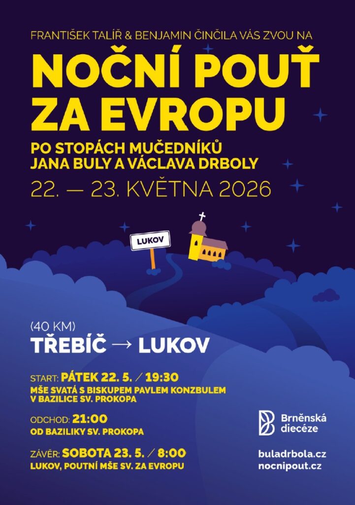 plakát noční pouť za Evropue čislo 